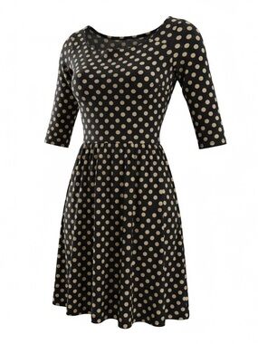 Forever 21 Women’s Small Beige And Black Polkadot Mini Dress Women’s Size Small